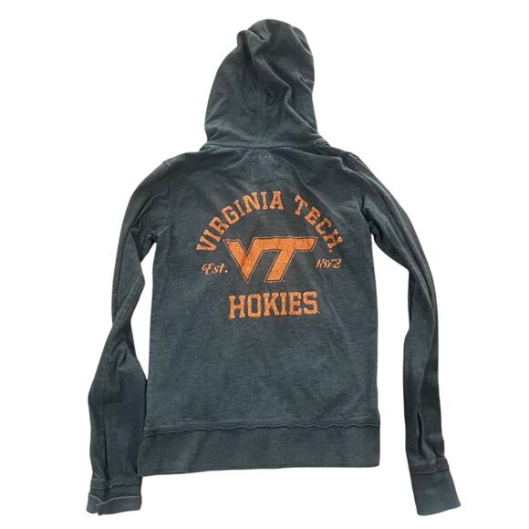 Virginia Tech VT Three Square Dark Gray Full Zip Long Sleeve Hoodie Size Medium - Picture 4 of 6